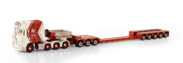 WSI01-3627 - MERCEDES ACTROS MP4 SLT BIGSPACE 8x4 met 5-assig dieplader en 3-assige dolly ANDRE VOSS - 1