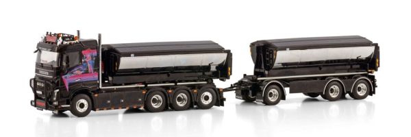 WSI01-4091 - VOLVO FH4 8x4 kipper met slaapcabine en aanhanger - HAUGEN - 1