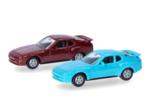 HER012768-004 - PORSCHE 944 rood en blauw - 2 stuks te monteren - 1