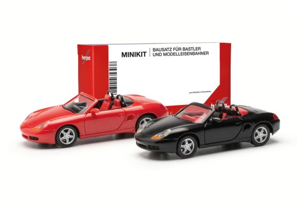 HER013963 - PORSCHE Boxster S rood en zwart - 2 stuks om te monteren - 1