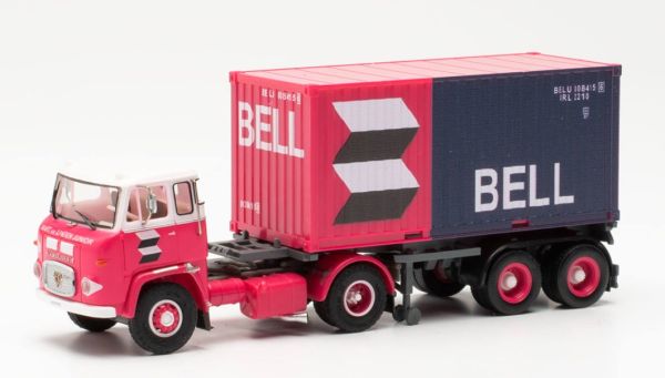 HER026123 - SCANIA LB 76 4x2 met containerdrager en BELL container - 1