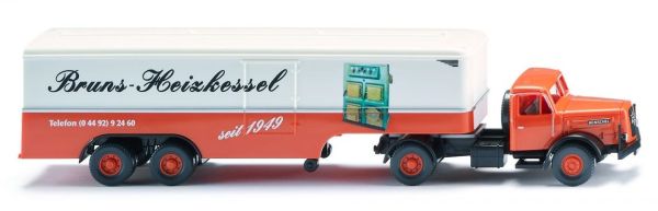 WIK051326 - HENSCHEL 4x2 met aanhanger 2 assen BRUNS - 1