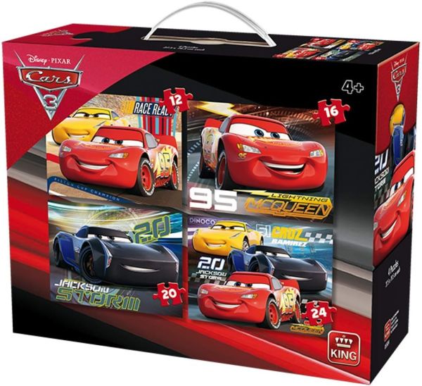 KING05504 - 4 CARS 3 12-16-20-24 stukjes decoupeerzaag - 1