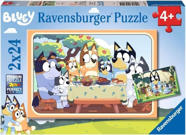 RAV057115 - 2 Puzzels 24 stukjes - Laten we gaan met BLUEY! - 1