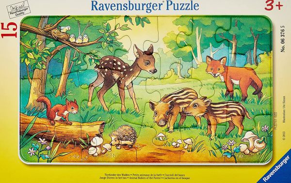 RAV063765 - 15 delig frame puzzel kleine bosdieren - 1