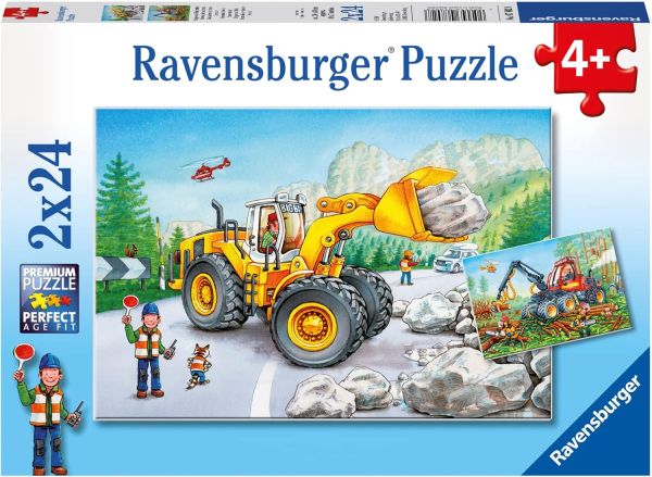 RAV078028 - 2 Puzzels 24 stukjes Shovel en bostractor - 1