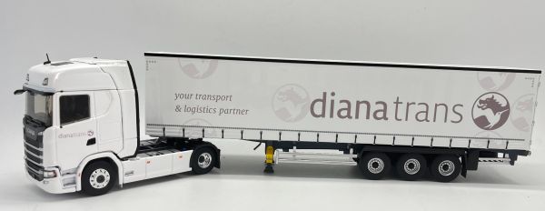 ELI118185 - SCANIA 500 S 4x2 met zeildoekaanhangwagen 3 Assen - Transport DIANA - 1