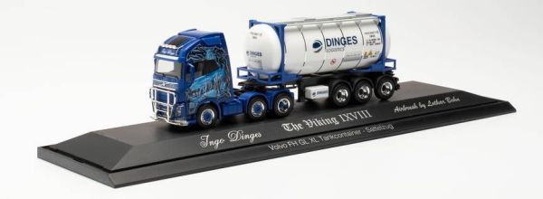 HER122184 - VOLVO FH GL 6X2 met oplegger XL tankcontainer INGO DINGES - 1