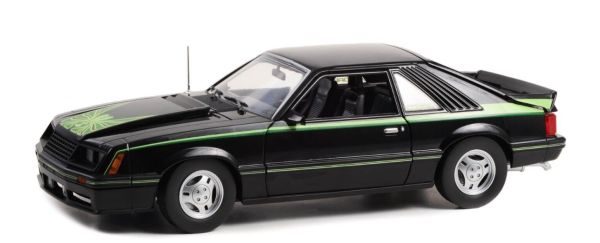 GREEN13603 - 1980 FORD Mustang cobra zwart met motorkapafbeelding - 1