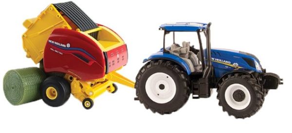 ERT13966 - NEW HOLLAND T6.180 met ronde balenpers NEW HOLLAND Roll-Belt 560 - 1