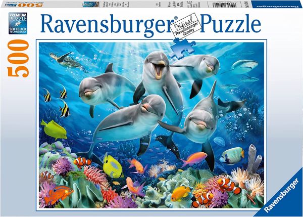 RAV147106 - Puzzel 500 stukjes Dolfijnen in het koraalrif - 1