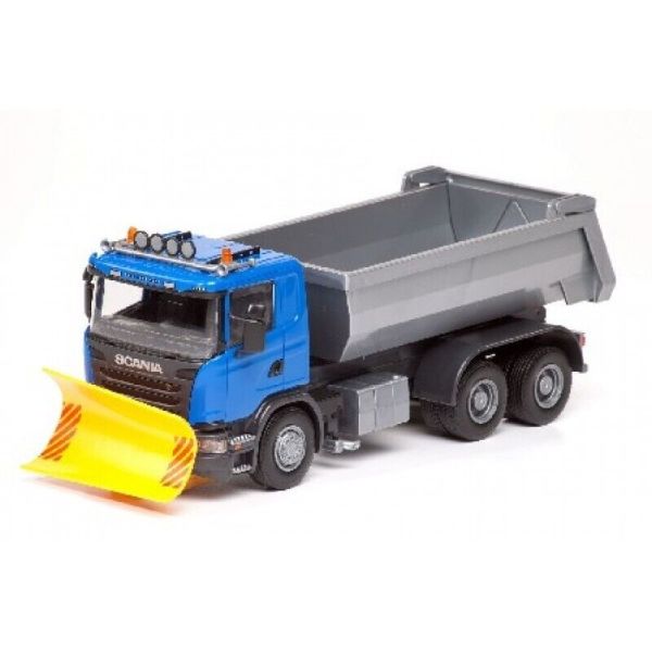 EMEK15504 - SCANIA G 6x4 blauw met sneeuwruimmes - 1