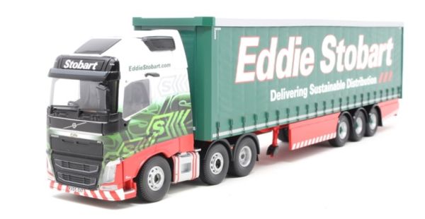 CORCC16002 - VOLVO FH 6X4 3-assige oplegger EDDIE STOBART wit/groen/rood - 1