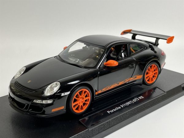 WEL18015NOIR - PORSCHE GT3 rs 2007 Zwart met oranje velgen - 1