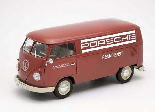 WEL18053TDA - VOLKSWAGEN T1 bus PORSCHE RENNDIENST rood - 1