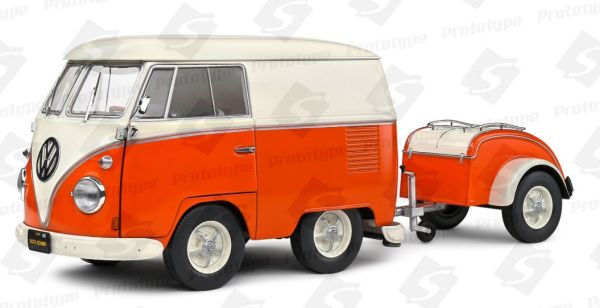 SOL1810902 - VOLKSWAGEN Kool Kombi 1950 Oranje en wit - 1