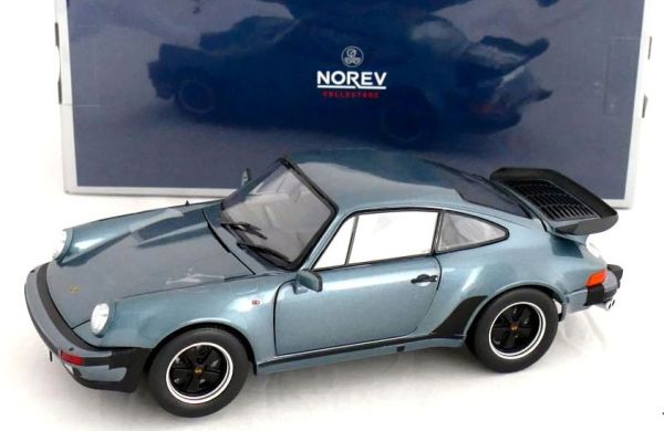 NOREV187667 -  Metallic blauwe auto - PORSCHE 911 Turbo 3.3 - 1