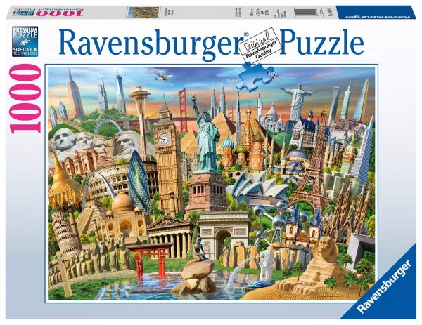 RAV198900 - 1000 delige puzzel Wereld oriëntatiepunten - 1