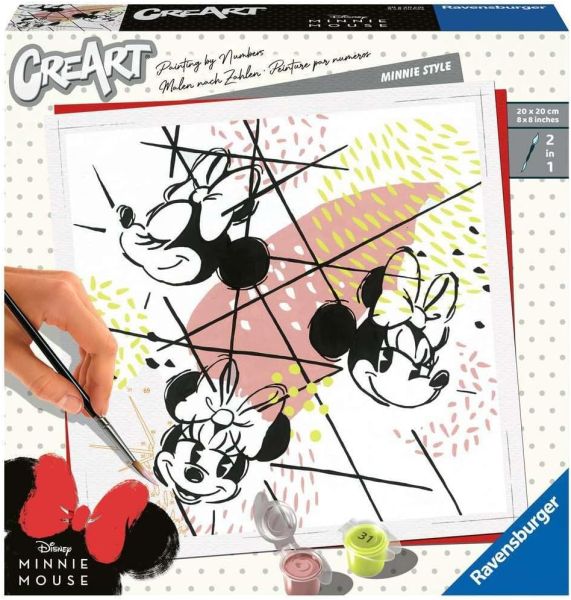 RAV201273 - CreArt DISNEY Minnie Style met schilderij 20x20 cm - 1