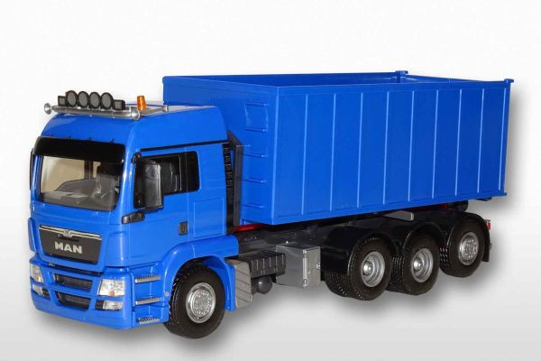 EMEK20894 - MAN TGS 8x4 blauwe rechte vrachtwagen met ampliroll - 1