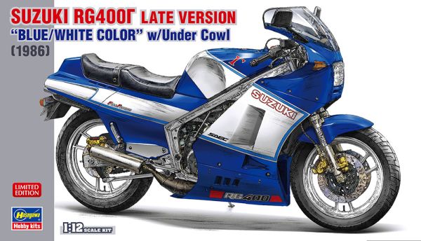 HAW21739 - Blauw-witte SUZUKI RG400I Motorfiets, te monteren en te spuiten - 1