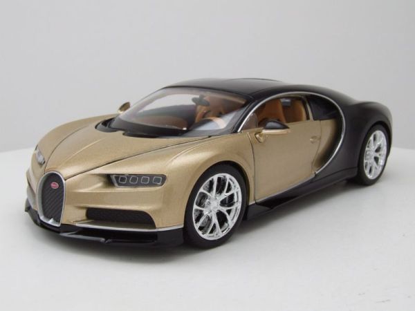 WEL24077GOLD - BUGATTI chiron 2017 goud en zwart - 1