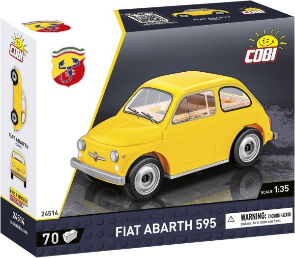 COB24514 - FIAT 500 Abarth 1965 geel - 70 delig - 1