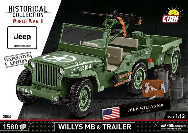 COB2804 - JEEP Willys MB met aanhanger - Exclusive Edition - 1580 onderdelen - 1