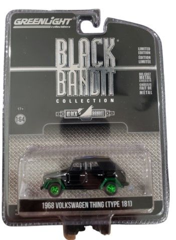 GREEN28110-DVERT - DATSUN 510 met skihouder en groene velgen 1971 zwart uit de serie BLACK BANDIT in blisterverpakking - 1