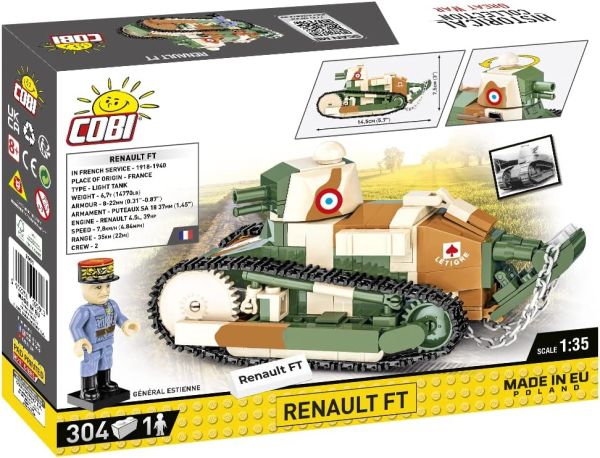 COB2991 - RENAULT FT Lichte Tank - 304 bouwstenen - 1