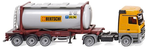 WIK053602 - MERCEDES Actros 4x2 met 3-assige oplegger en BERTSCHI 20 voet tankcontainer - 1