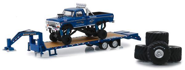 GREEN30054 - FORD F-250 1974 Monster Truck BIGFOOT #1 met aanhanger onder blister - 1