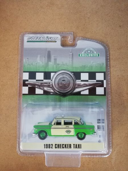 GREEN30208VERT - CHECKER MOTORS MARATHON A11 1982 taxi groen en crème met groene velgen verkocht onder blisterverpakking - 1