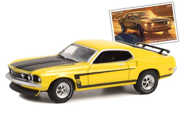 GREEN30373 - 1969 FORD Mustang Boss 302 UNITED STATES POSTAL SERVICE in blisterverpakking - 1