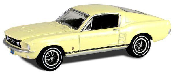 GREEN30504 - FORD Mustang GT Fastback 1967 geel uit de serie HIGH COUNTRY SPECIAL in blisterverpakking - 1