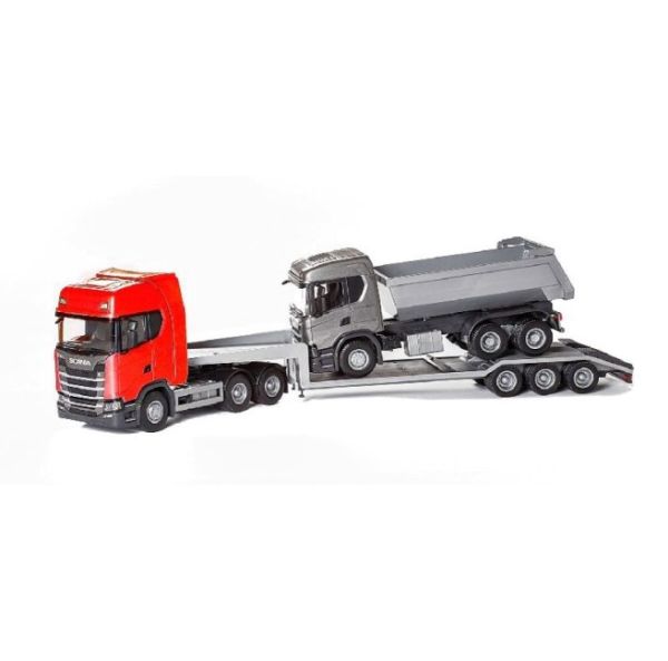 EMEK30615 - SCANIA S 6x4 rood met 3-assige drager en SCANIA G500 6x4 - 1