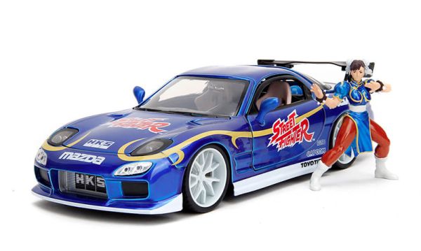 JAD30838 - MAZDA RX-7 met blauw CHUN-LI figuur 1993 STREET FIGHTER - 1