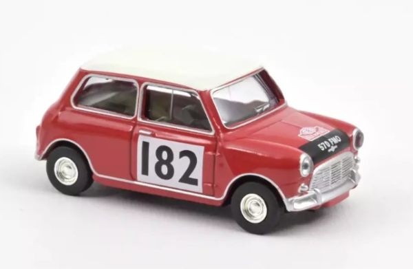 NOREV310522 - MINI COOPER S 1964 rood ruitpatroon met nummer 182 - 1