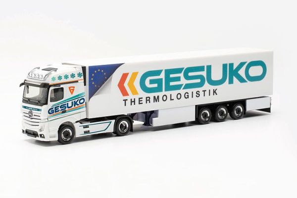 HER315951 - MERCEDES BENS 4x2 Actros G met aanhanger 3 assen GESUKO wit - 1