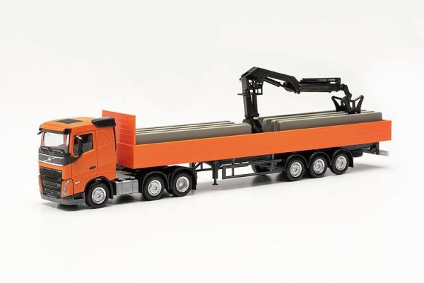 HER316088 - VOLVO FH FD 6x2 met 3-assige dieplader en oranje loskraan - 1