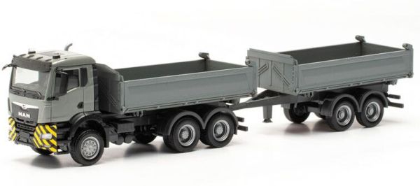 HER316255 - MAN TGS 6x4 kiepwagen met 2-assige aanhanger - 1