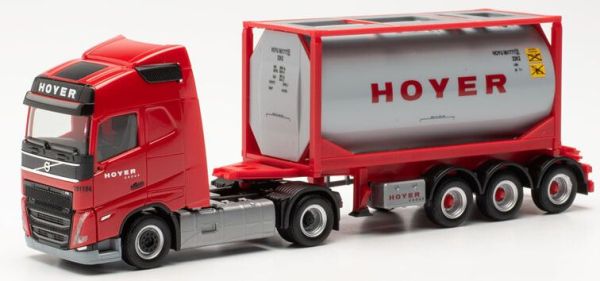 HER316316 - VOLVO 4x2 FH Gl met HOYER 3-assige oplegger rood - 1