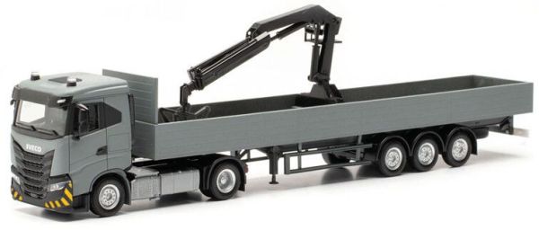 HER316415 - IVECO S-Way ND 4x2 met aanhanger en laadkraan 3 Assen grijs - 1