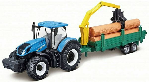 BUR31655 - NEW HOLLAND T7.315 met bosbouw aanhanger - 1