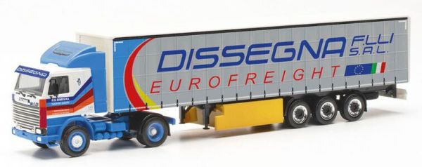 HER316729 - SCANIA 142 4x2 met 3-assige dekzeilaanhangwagen DISSEGNA - 1