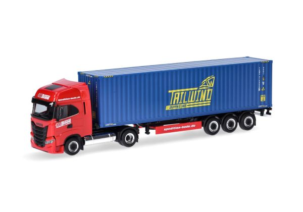 HER317368 - IVECO S-Way LNG 4x2 met 3-assige containeraanhangwagen HH BODE / TAILWIND - 1