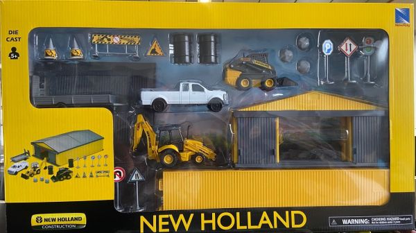 NEW32135 - NEW HOLLAND set met uitrusting, gebouwen en toebehoren - 1