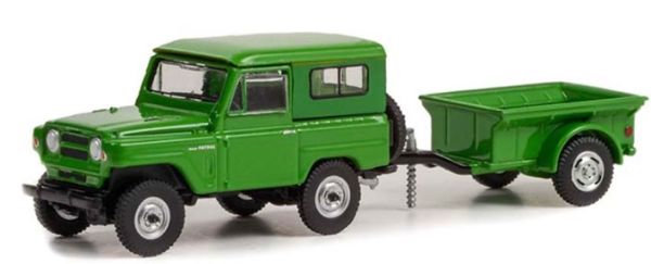 GREEN32250-A - 1972 NISSAN Patrol met Cargo Trailer 1 As onder blister - 1