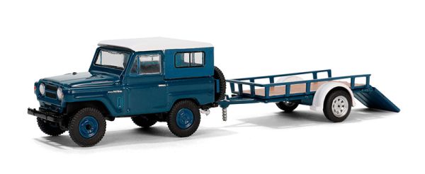 GREEN32310-A - 1961 NISSAN Patrol Hard Top met aanhanger uit de serie HITCH & TOW in blisterverpakking - 1