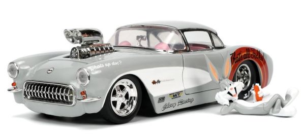 JAD32390 - CHEVROLET Corvette met BUGS BUNNY grijs beeldje 1957 - 1